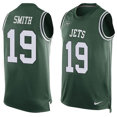 Jets #19 Devin Smith Green Team Color Men's Stitched NFL Limited Tank Top Jersey